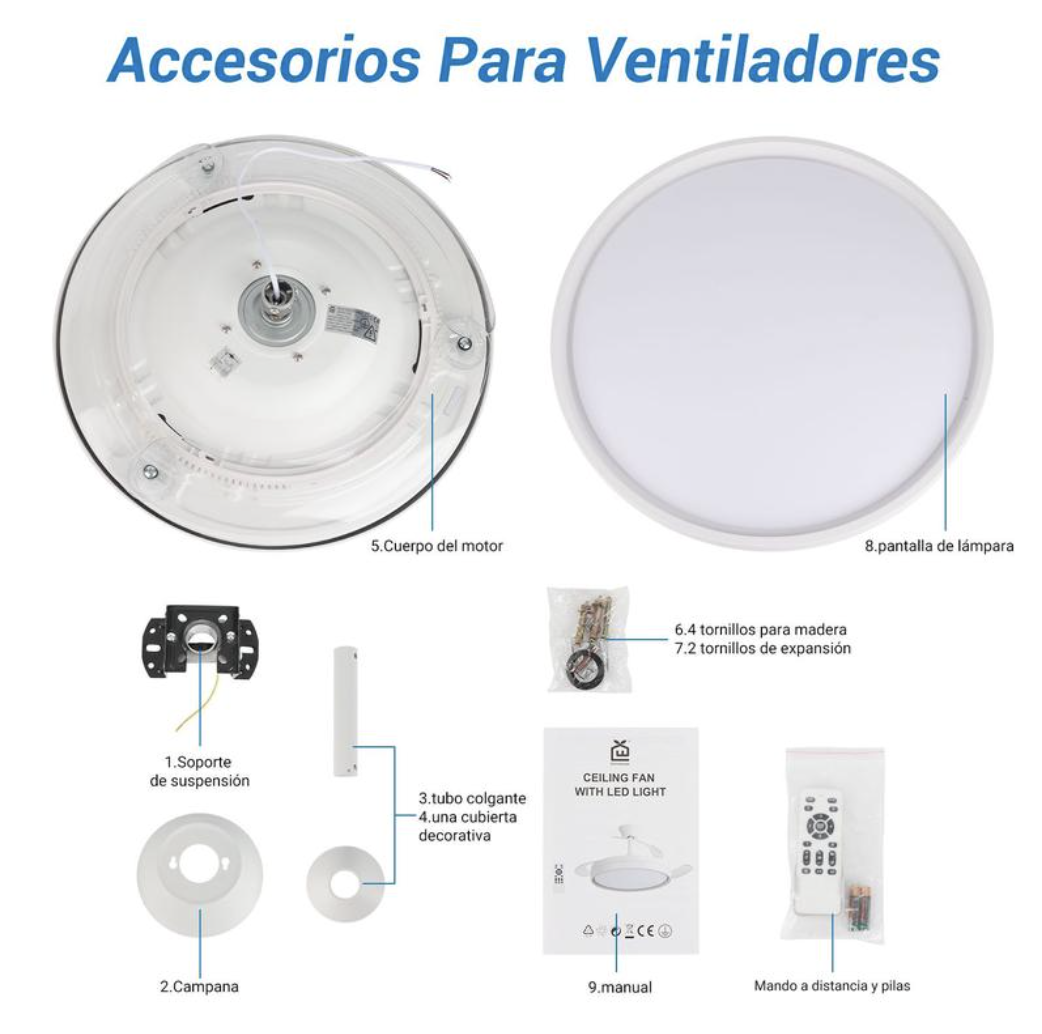 Accesorios incluidos en la caja